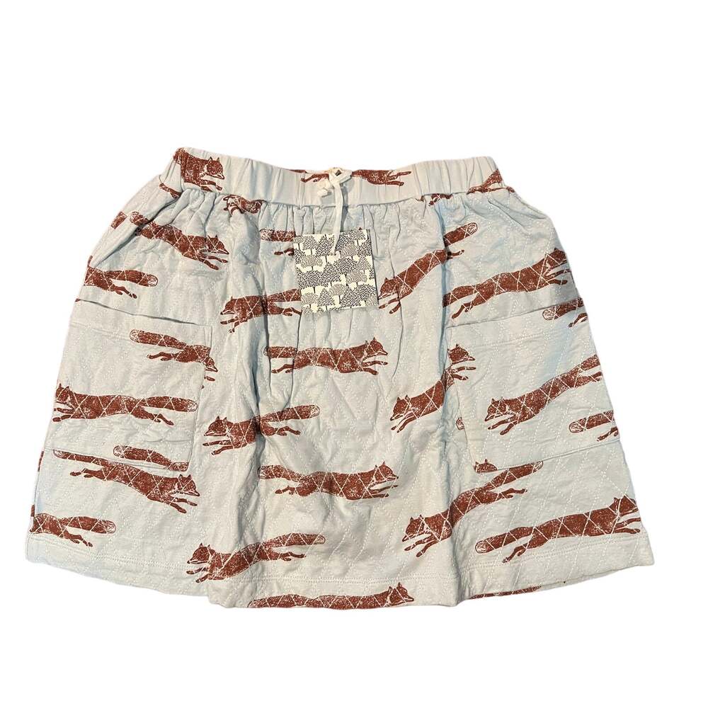 NWT Kate Quinn Quilted Pocket Skirt Jumping Fox Foxes 7Y